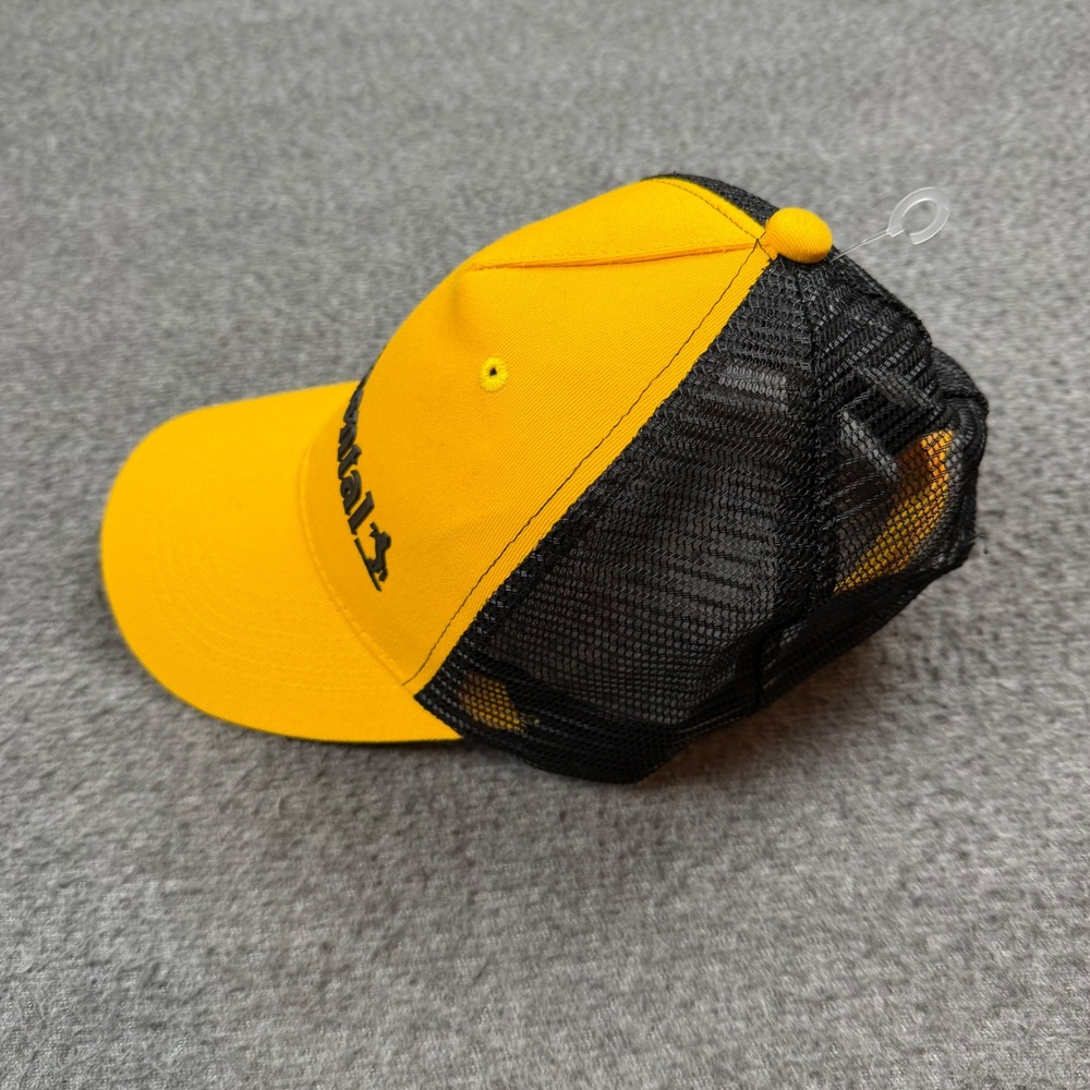 Continental Trucker Hat Mens OSFA Yellow Black Mesh Back Logo Adjustable Cap - Picture 4 of 5